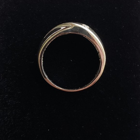 **SOLD**14k White Gold Ring Polished&Brushed w/3 Diamonds - Picture 6 of 8